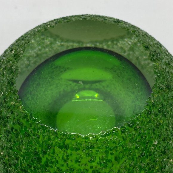 MCM OVERSHOT Hand-blown Green Glass Candleholder - Picture 4 of 4